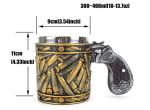 ACGarden Novelty Pistol Handle with Bullet Casings Coffee Mugs Gun Mugs Pistol Cup 11oz great gift beer mug steel