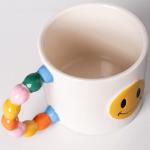 ban.do Novelty Ceramic Mug, 12 Ounce Coffee and Tea Cup with Handle, Vintage Inspired Mug (Smiley Face)