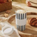 Millie 12oz Ceramic Tumbler - Stylish Travel Coffee cup with Lid, Microwave & Dishwasher Safe - Ceramic Travel Mug with Lid - Unique Gift Idea for Women & Men Who Love Coffee on the Go