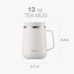 LocknLock Metro Tea Mug Violet 13oz/400ml, Tea and Coffee Mug Cups with Tea Infuser Strainer, Lid and Handle, Double Wall Stainless Steel Vacuum Insulated Travel Tumbler