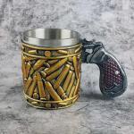 ACGarden Novelty Pistol Handle with Bullet Casings Coffee Mugs Gun Mugs Pistol Cup 11oz great gift beer mug steel