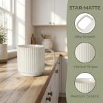 DLIM HOME Coffee Mugs Set of 4, 12 Oz Vintage Ceramic Coffee Mugs, Porcelain Tea Cups with Handle, Stackable, Dishwasher & Microwave Safe, Catering Embossed Drinkware Set for Coffee, Tea, Cocoa, Latte