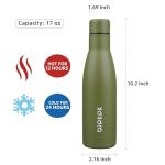 BJPKPK 17oz Insulated Water Bottles Stainless Steel Sports Water Bottles Keep Cold and Hot for Travel Dishwasher Safe,Olive Green