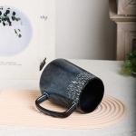 Ceraozmus Large Ceramics Coffee Mugs,24 OZ,Large Handle Design,Extra Large Tea and Coffee Cup for Office and Home，Microwave And Dishwasher Safe(Color:24 oz star blue)