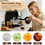 KeenCJCVor 16 Oz Glass Mini Coffee Pot Mug with Spill Proof Lid, Heatproof Clear Coffee Pot Cup, Novelty Coffee Mug for Travel & Office, Ideal for Coffee Lovers (1 Pack)