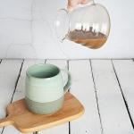 Bosmarlin Extra Large Ceramic Coffee Mug, 23 Oz, Dishwasher and Microwave Safe, Oversized Big Tea Cup for Office and Home, Reactive Glaze (Green)