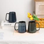 Ceraozmus Large Ceramics Coffee Mugs,24 OZ,Large Handle Design,Extra Large Tea and Coffee Cup for Office and Home，Microwave And Dishwasher Safe(Color:24 oz star blue)