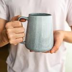 Ceraozmus Large Ceramics Coffee Mugs,24 OZ,Large Handle Design,Extra Large Tea and Coffee Cup for Office and Home，Microwave And Dishwasher Safe(24 oz Gray)