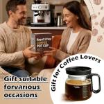 KeenCJCVor 16 Oz Glass Mini Coffee Pot Mug with Spill Proof Lid, Heatproof Clear Coffee Pot Cup, Novelty Coffee Mug for Travel & Office, Ideal for Coffee Lovers (1 Pack)