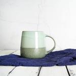 Bosmarlin Extra Large Ceramic Coffee Mug, 23 Oz, Dishwasher and Microwave Safe, Oversized Big Tea Cup for Office and Home, Reactive Glaze (Green)