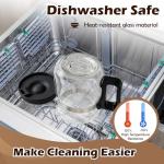 KeenCJCVor 16 Oz Glass Mini Coffee Pot Mug with Spill Proof Lid, Heatproof Clear Coffee Pot Cup, Novelty Coffee Mug for Travel & Office, Ideal for Coffee Lovers (1 Pack)