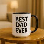 Personalized Coffee Mug 15oz Ceramic – Custom Photo, Text or Logo Cup | Double-Sided Print, Dishwasher & Microwave Safe | Gift for Thanksgiving, Mom Dad Teacher Friend Birthday Christmas (Black)