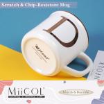 Miicol Ceramic Coffee Mug 16 oz, Monogram Coffee Cup, Golden Initial Tea Mug, Personalized Tea Cup, Unique Gift, Large Mug for Home, Office, Letter D