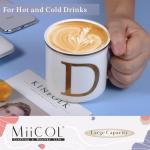 Miicol Ceramic Coffee Mug 16 oz, Monogram Coffee Cup, Golden Initial Tea Mug, Personalized Tea Cup, Unique Gift, Large Mug for Home, Office, Letter D