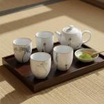 I-MART 4 Pcs Japanese Tea Cups, Chinese Ceramic Kung Fu Tea Cups, Tea Cup Set, 5 Ounce