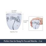 I-MART 4 Pcs Japanese Tea Cups, Chinese Ceramic Kung Fu Tea Cups, Tea Cup Set, 5 Ounce