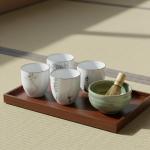 I-MART 4 Pcs Japanese Tea Cups, Chinese Ceramic Kung Fu Tea Cups, Tea Cup Set, 5 Ounce
