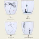 I-MART 4 Pcs Japanese Tea Cups, Chinese Ceramic Kung Fu Tea Cups, Tea Cup Set, 5 Ounce