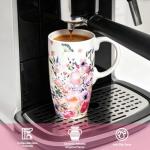 Ceramic Travel Mug with Flower Design 17oz
