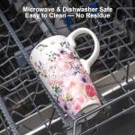 Ceramic Travel Mug with Flower Design 17oz