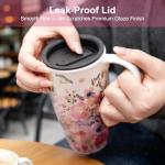 Ceramic Travel Mug with Flower Design 17oz