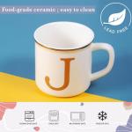 Miicol Ceramic Coffee Mug 16 oz, Monogram Coffee Cup, Golden Initial Tea Mug, Personalized Tea Cup, Unique Gift, Large Mug for Home, Office, Letter J