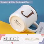 Miicol Ceramic Coffee Mug 16 oz, Monogram Coffee Cup, Golden Initial Tea Mug, Personalized Tea Cup, Unique Gift, Large Mug for Home, Office, Letter J