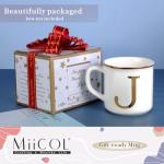 Miicol Ceramic Coffee Mug 16 oz, Monogram Coffee Cup, Golden Initial Tea Mug, Personalized Tea Cup, Unique Gift, Large Mug for Home, Office, Letter J