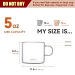 Modern 5oz Glass Teacups Set of 4