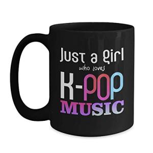 BeeTeeStore K-Pop Fangirl Coffee Mug - 15oz Black Ceramic Tea Cup for Korean Culture Lovers & Music Addicts