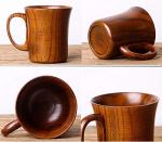 HomeImpel Handmade Wooden Coffee Cup Tea Cups Drinking Wood Mug with Handle for Beer/Coffee/Milk (Typ 2)