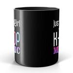 BeeTeeStore K-Pop Fangirl Coffee Mug - 15oz Black Ceramic Tea Cup for Korean Culture Lovers & Music Addicts