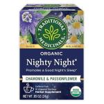 Traditional Medicinals Organic, Nighty Night Tea, Chamomile & Passionflower - Herbal Sleep Aid Teas - Kosher, Non-GMO, Caffeine-Free, Compostable - 16 Tea Bags