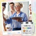 Lifecapido Art Teacher Gifts, Thank You Teachers Like You Paint Bright Futures 14oz Insulated Coffee Mug with Keychain, Art Teacher Appreciation Gifts, White
