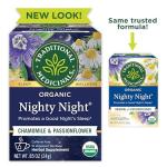 Traditional Medicinals Organic, Nighty Night Tea, Chamomile & Passionflower - Herbal Sleep Aid Teas - Kosher, Non-GMO, Caffeine-Free, Compostable - 16 Tea Bags