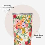 Corkcicle x Rifle Paper Co. Classic Insulated Coffee Mug - Keeps Drinks Cold 9 Hours - Triple-Insulated - Gift for Mom - Great for Mother's Day or Christmas - 16 oz - Garden Party Cream