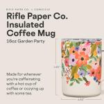 Corkcicle x Rifle Paper Co. Triple Insulated Coffee Mug with Lid and Handle, Garden Party, 16 oz – Stainless Steel Travel Mug Keeps Beverages Hot for 3+ Hours – Non-Slip, Easy-Grip, Spill-Resistant