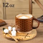 Stackable 12 OZ Ceramic Coffee Mugs Set of 4