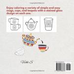 STAINED GLASS MUGS CUPS & TEAPOTS EASY & SIMPLE COLORING BOOK FOR KIDS-ADULTS