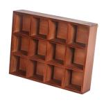 FccsiKoa Freestanding Wooden Display Shelf with 12 Compartments for Teacups and Collectibles, Style A