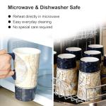 Topadorn Ceramic Travel Mug and Coffee Cup 17 oz. with Handle and Color Box,Starstruck