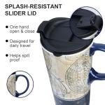 Topadorn Ceramic Travel Mug and Coffee Cup 17 oz. with Handle and Color Box,Starstruck