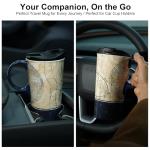 Topadorn Ceramic Travel Mug and Coffee Cup 17 oz. with Handle and Color Box,Starstruck