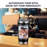Personalized Custom Tumbler 20oz Stainless Steel Coffee Cup with Lid & Straw Double Wall Insulated Tumbler with Colorful Text Logo Photo