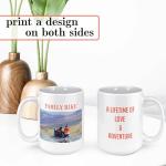 Personalized 15oz Ceramic Coffee Mug – (10 Colors) Photo Your Text Here, Customized Picture Name Words Cup, DYE Taza Cafe Personalizadas Fotos, Cute Custom Gifts Mom Women Men, Mother's Day (White)