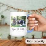 Personalized 15oz Ceramic Coffee Mug – (10 Colors) Photo Your Text Here, Customized Picture Name Words Cup, DYE Taza Cafe Personalizadas Fotos, Cute Custom Gifts Mom Women Men, Mother's Day (White)