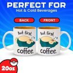 Silver Buffalo Pokemon Snorlax But First Coffee Ceramic Mug, 20 Ounces
