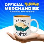 Silver Buffalo Pokemon Snorlax But First Coffee Ceramic Mug, 20 Ounces