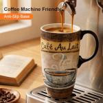 Topadorn 17 oz Ceramic Travel Mug with Handle