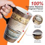 Topadorn 17 oz Ceramic Travel Mug with Handle